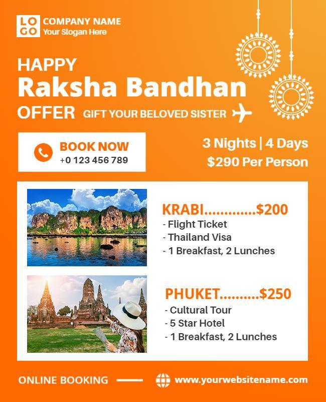 Raksha Bandhan Holiday Travel Offer Flyer Template