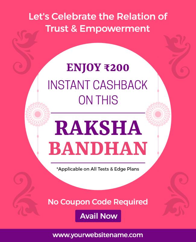 Raksha Bandhan Instant Cashback Offer Flyer Template