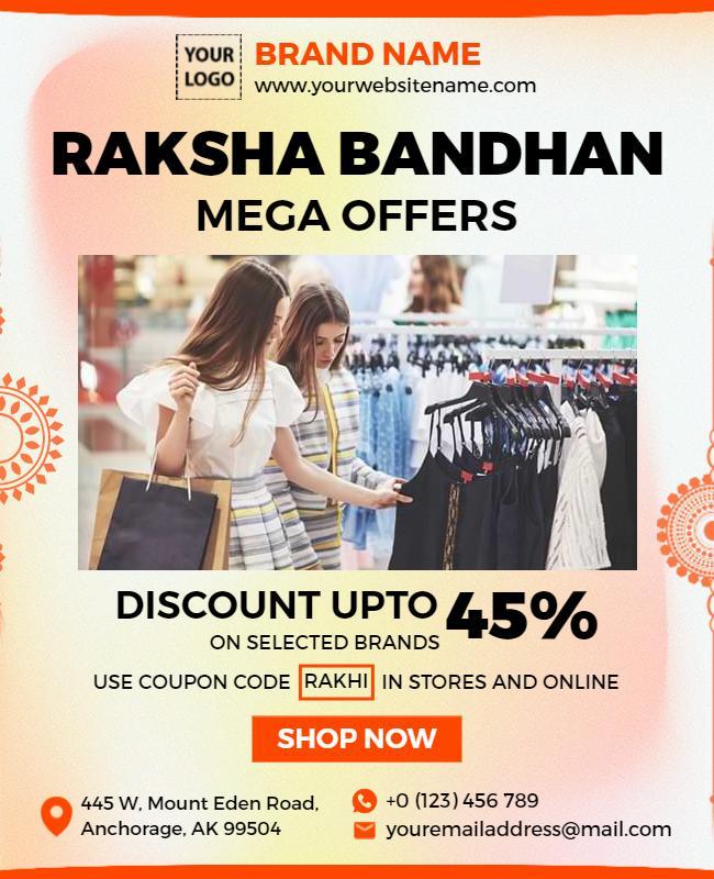 Raksha Bandhan Shopping Discount Flyer Template