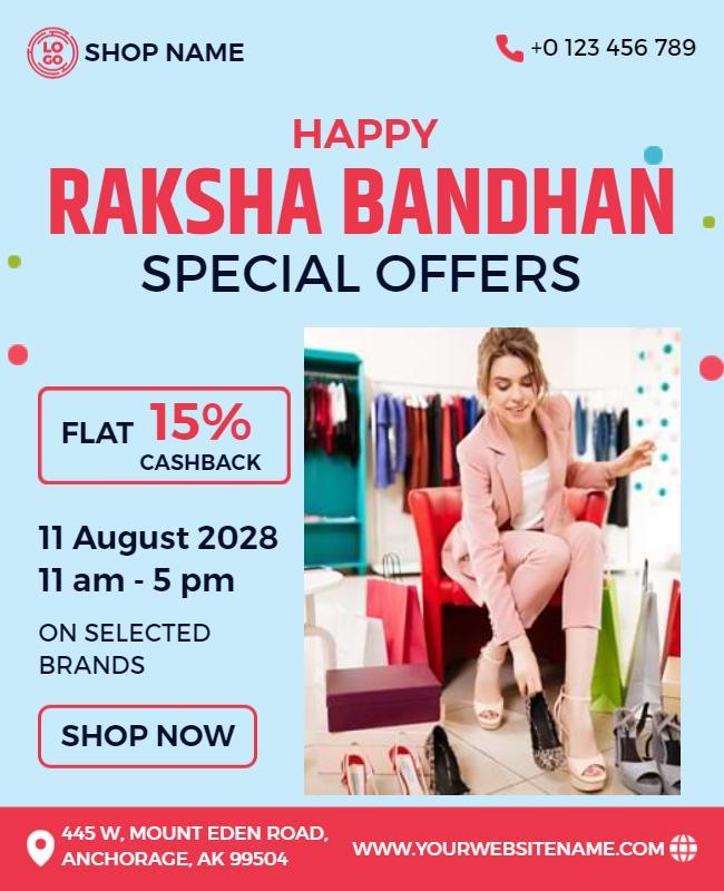 Raksha Bandhan Shopping Special Offers Flyer Template