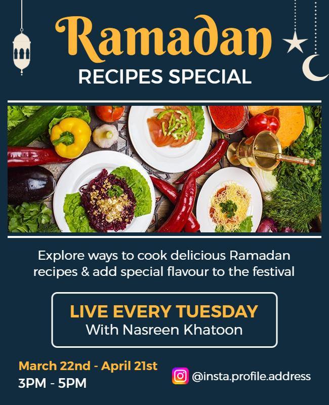 Ramadan Food Recipes Workshop Flyer Template