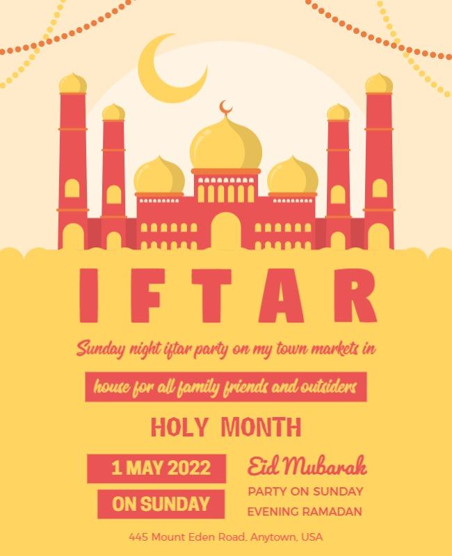 Ramadan Iftar Celebration Invitation Flyer Template