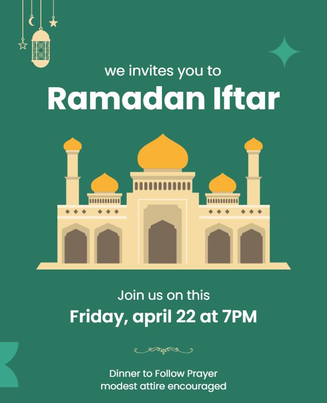 Ramadan Iftar Celebration Invitation Flyer Template