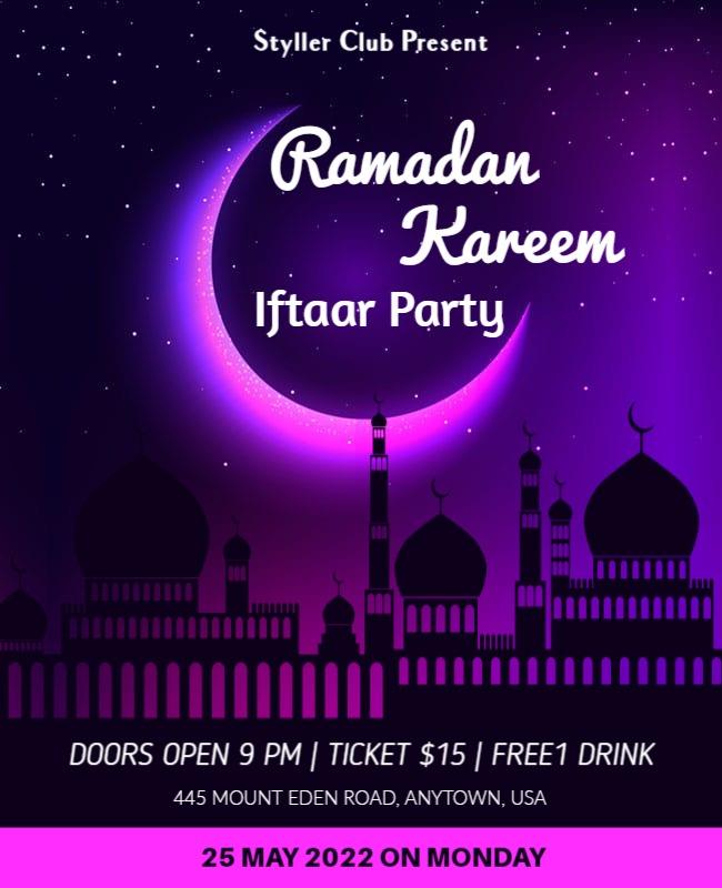 Ramadan Kareem Iftaar Party Flyer Template