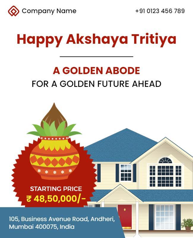 Real Estate Akshaya Tritiya Celebration Flyer Template