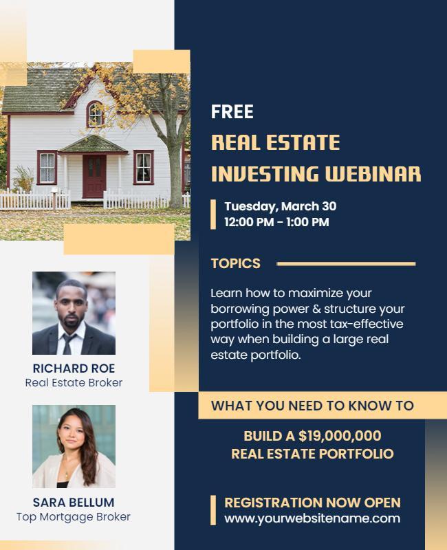 Real Estate Investing Webinar Flyer Template