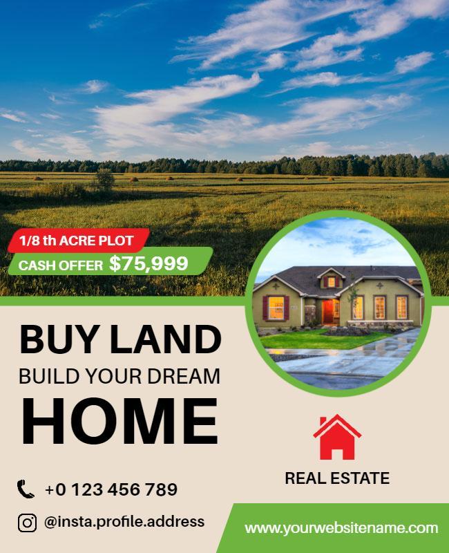 Real Estate Land for Sale Flyer Template