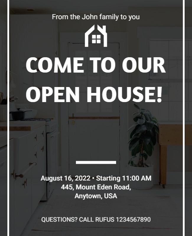 Real Estate Open House Invitation Flyer Template