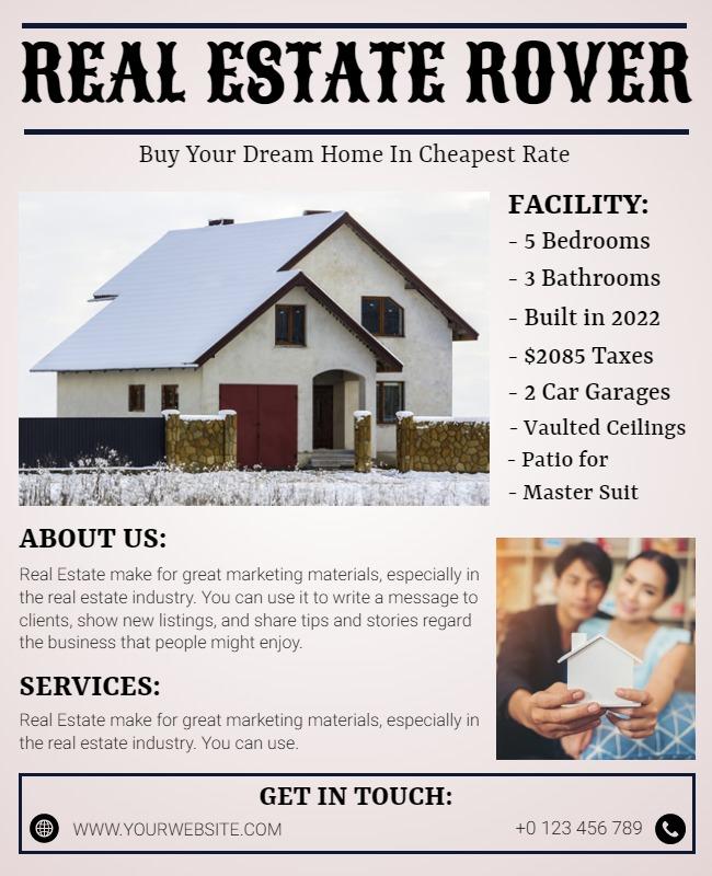 Real Estate Property Listing Flyer Template