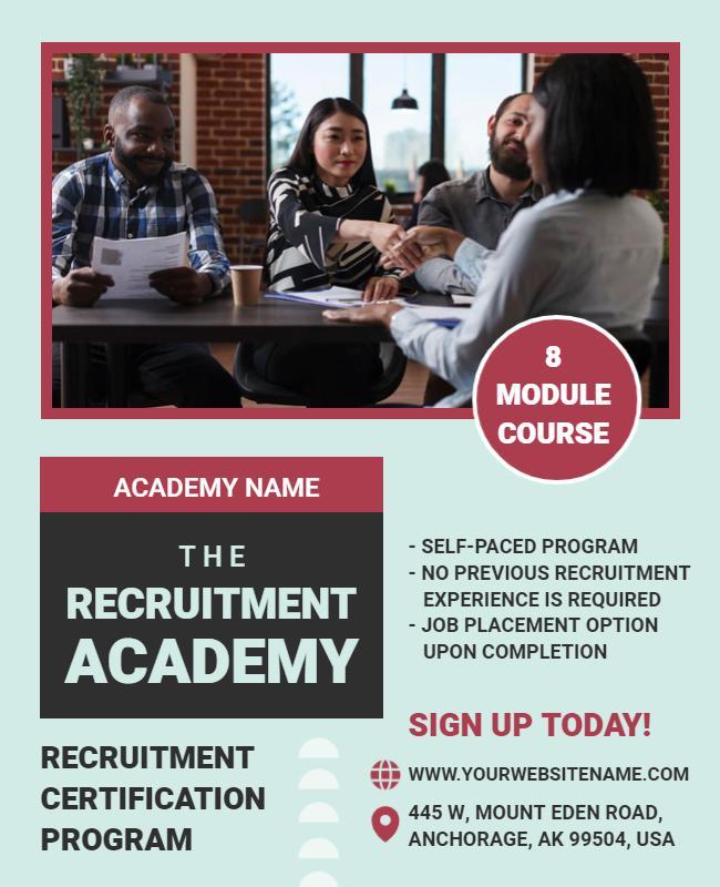 Recruitment Certification Academy Program Flyer Template