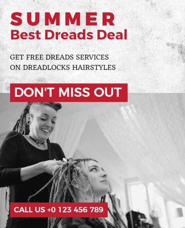 Red and Silver Dreadlocks Flyer Template