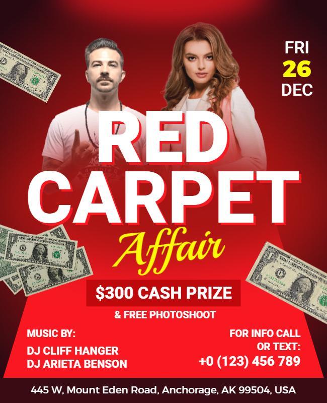 Red Carpet Affair Event Flyer Template