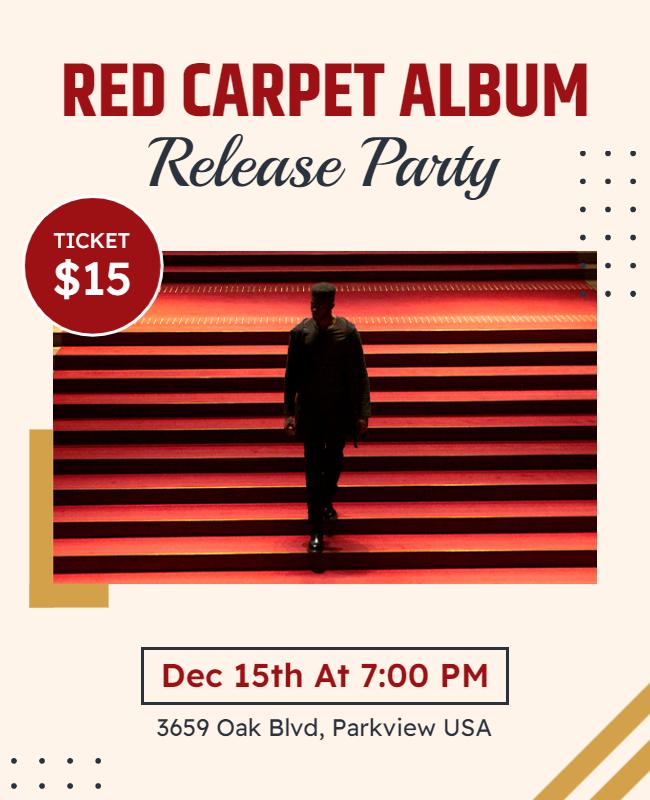 Red Carpet Album Release Party Flyer Template