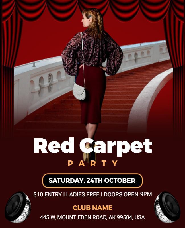 Red Carpet Event Party Flyer Template