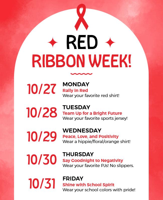 Red Ribbon Week Awareness Event Flyer Template