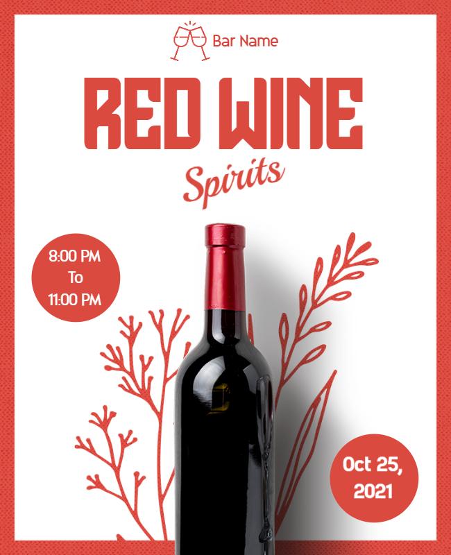 Red Wine Spirits Tasting Event Flyer Template