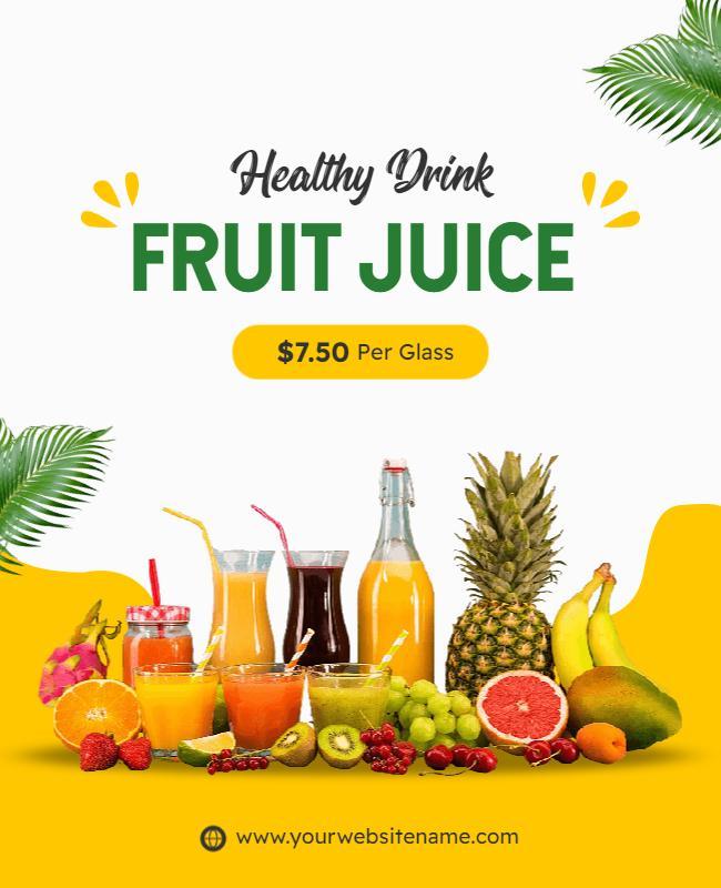 Refreshing Fruit Juice Drink Flyer Template