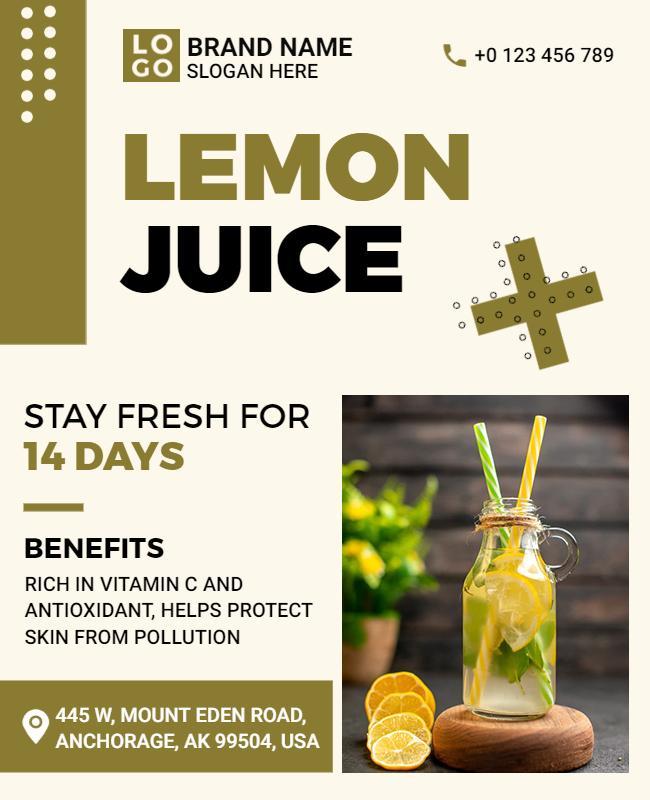 Refreshing Lemon Juice Promotion Flyer Template