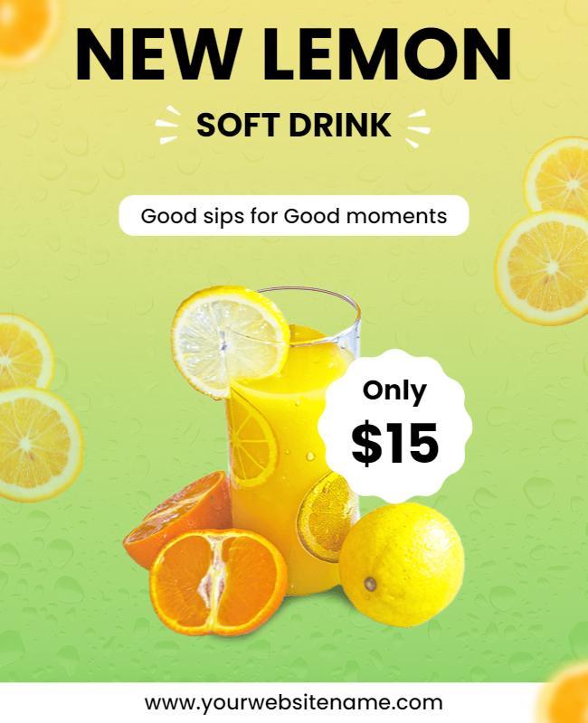 Refreshing Lemon Soft Drink Promotion Flyer Template