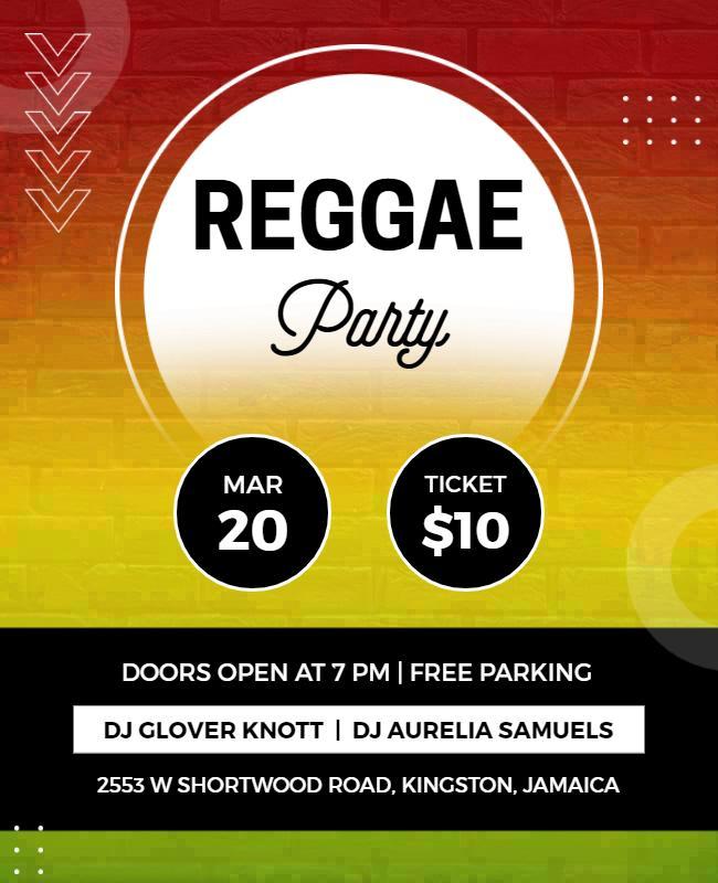 Reggae Dance Party Event Flyer Template