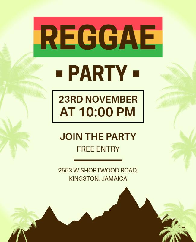 Reggae Music Party Event Flyer Template