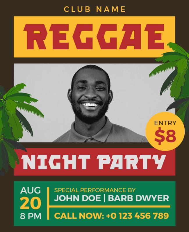 Reggae Night Party Event Flyer Template