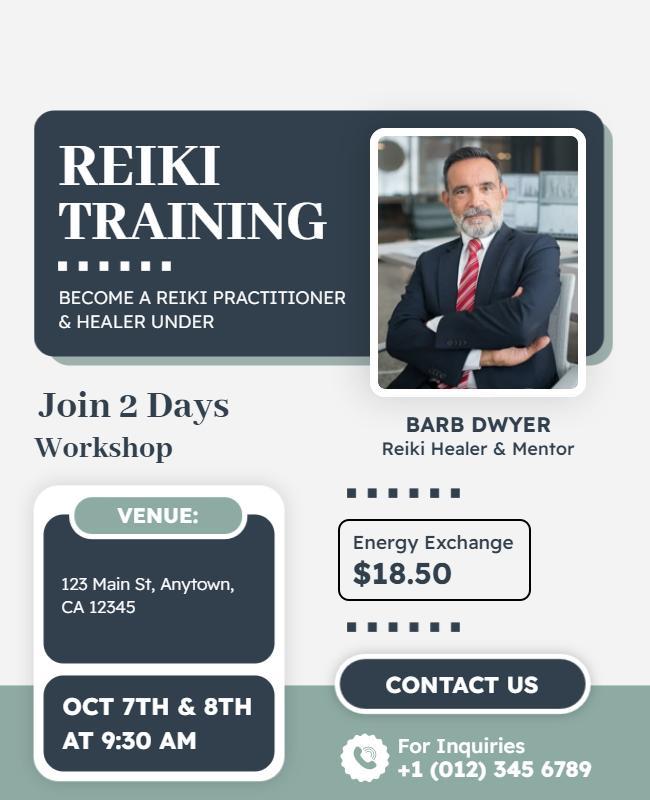 Reiki Healing Training Workshop Flyer Template