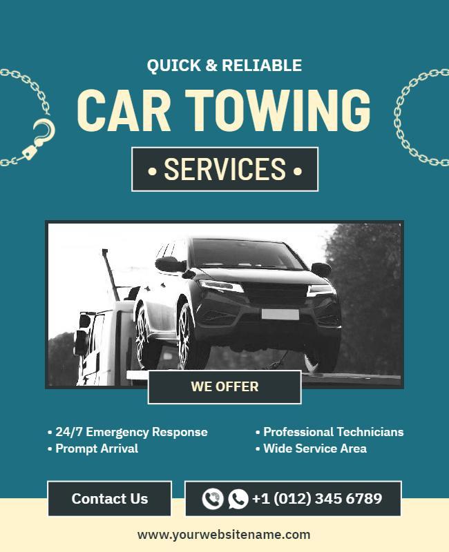 Reliable Car Towing Services Flyer Template