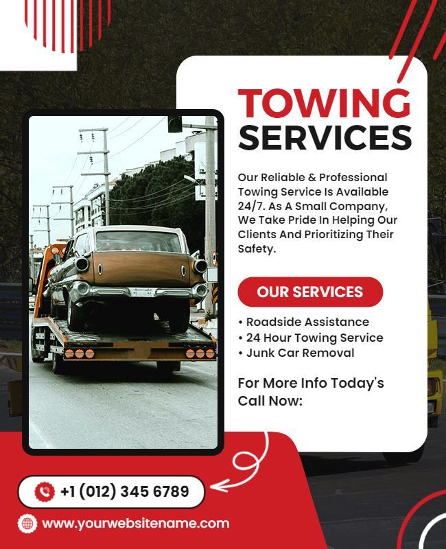 Reliable Towing Services Information Flyer Template