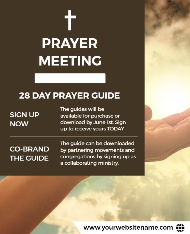 Religious 28 Day Prayer Meeting Flyer Template