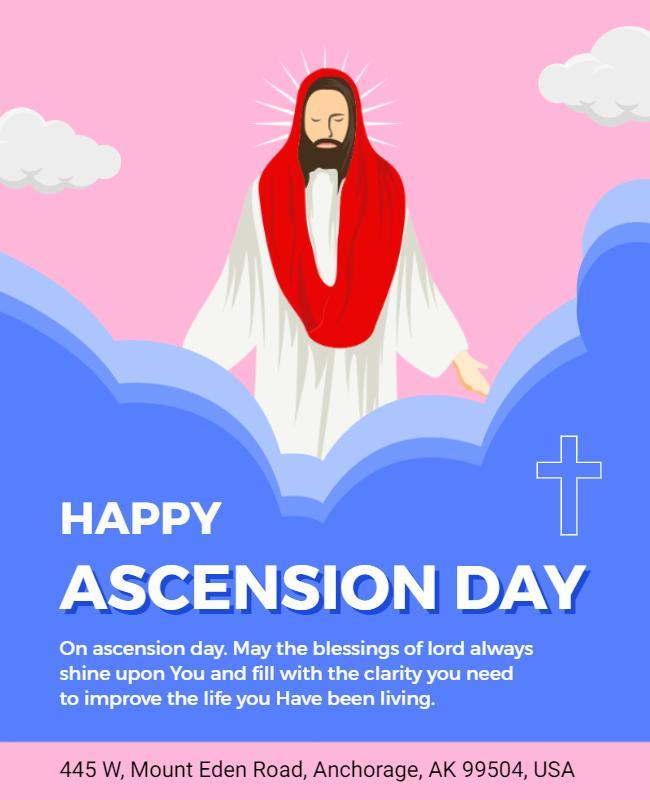 Religious Ascension Day Celebration Flyer Template