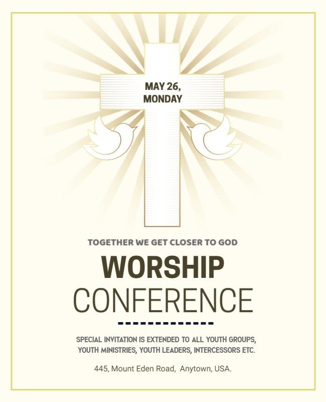 Religious Worship Conference Event Flyer Template