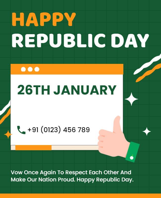 Republic Day Celebration Announcement Flyer Template