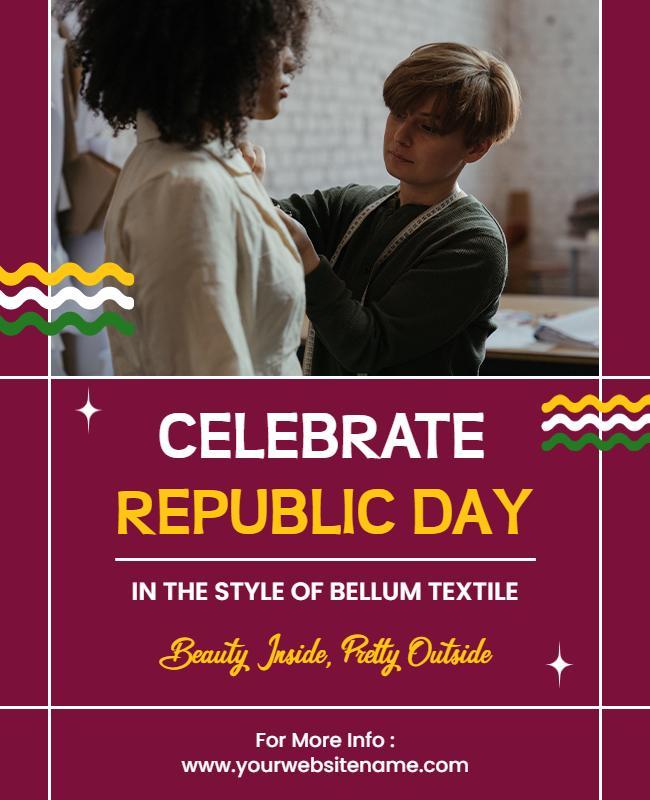 Republic Day Celebration Flyer Featuring Fashion Theme Template