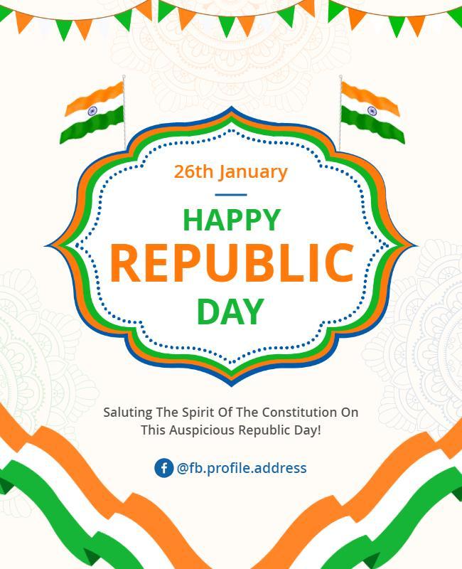 Republic Day Celebration Invitation Flyer Template