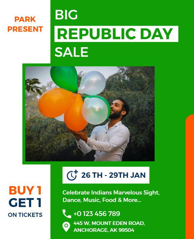 Republic Day Celebration Sale Flyer Template