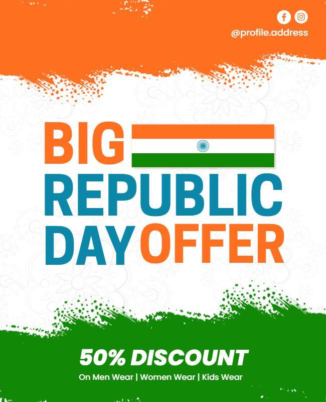 Republic Day Discount Offer Flyer Template