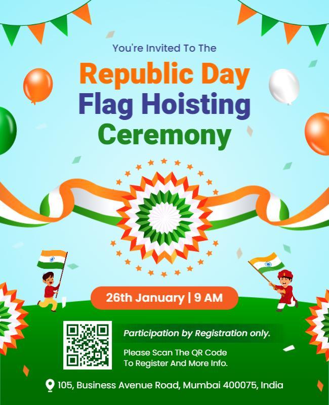 Republic Day Flag Hoisting Ceremony Flyer Template