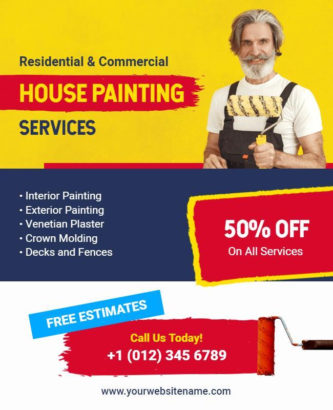 Residential and Commercial House Painting Services Flyer Template