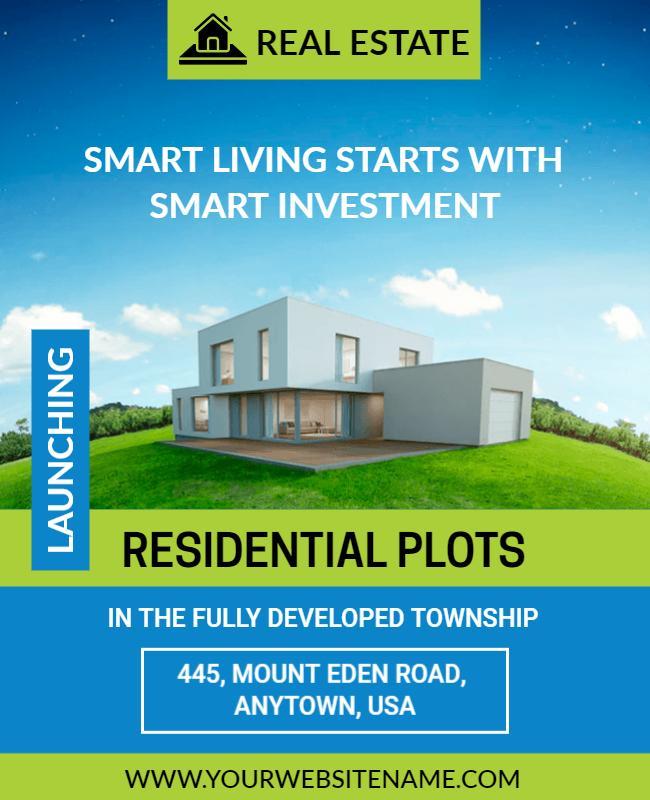 Residential Development Plot Launch Flyer Template