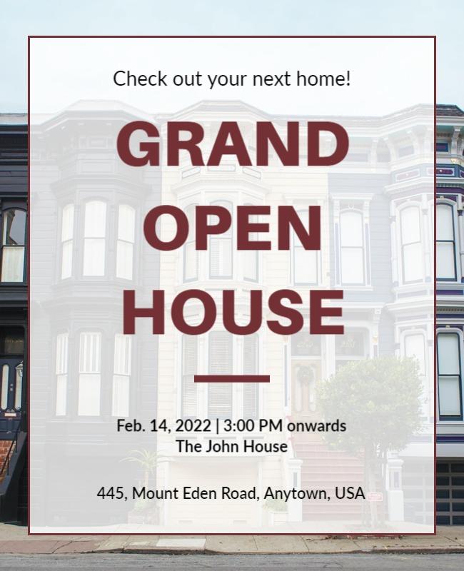 Residential Grand Open House Invitation Flyer Template