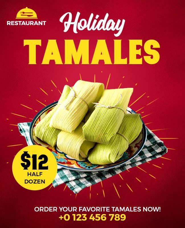 Restaurant Holiday Tamales Promotion Flyer Template