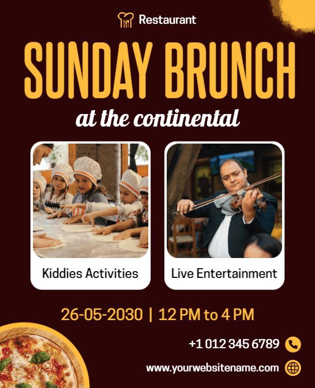 Restaurant Sunday Brunch Event Flyer Template