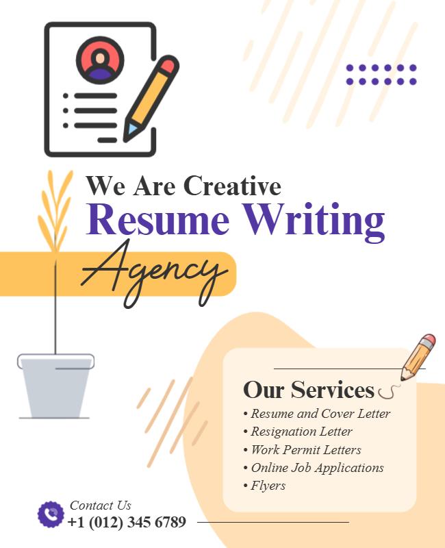 Resume Writing Services Promotional Flyer Template