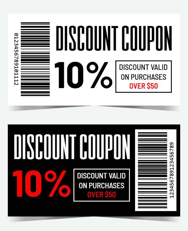 Retail Discount Coupon Marketing Barcode Flyer Template