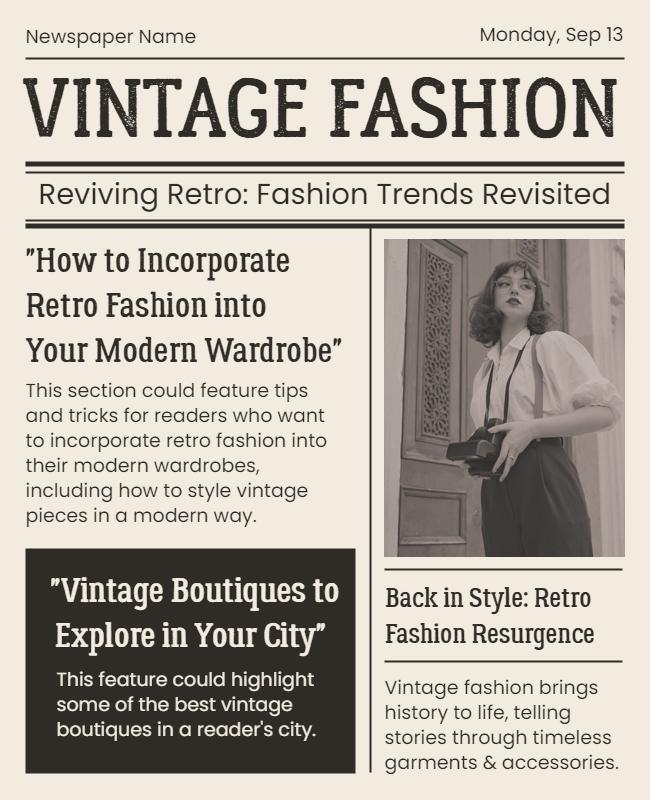 Retro Fashion Style Guide Flyer Template