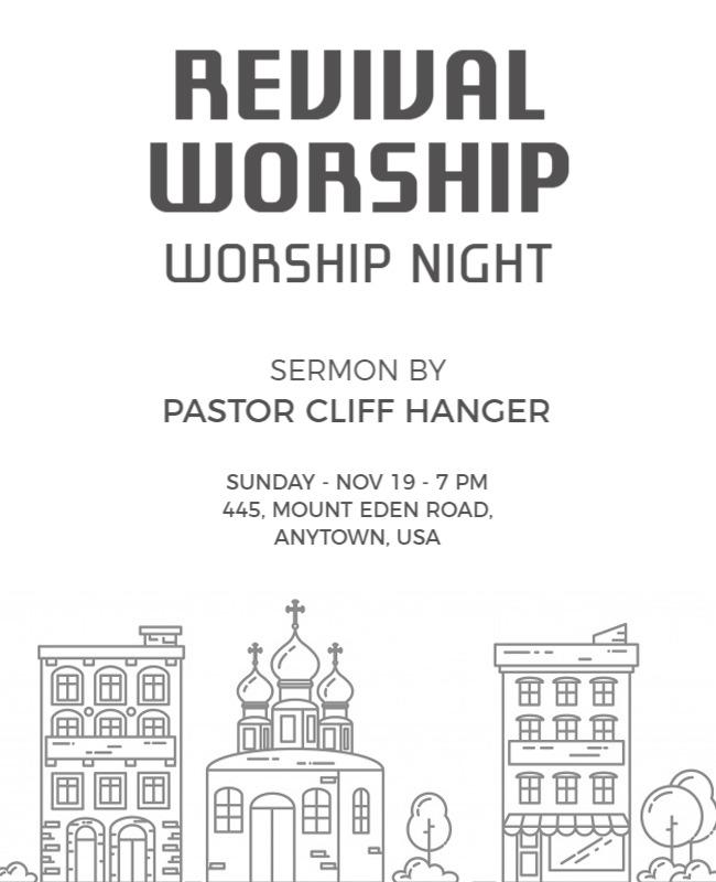 Revival Worship Night Event Flyer Template