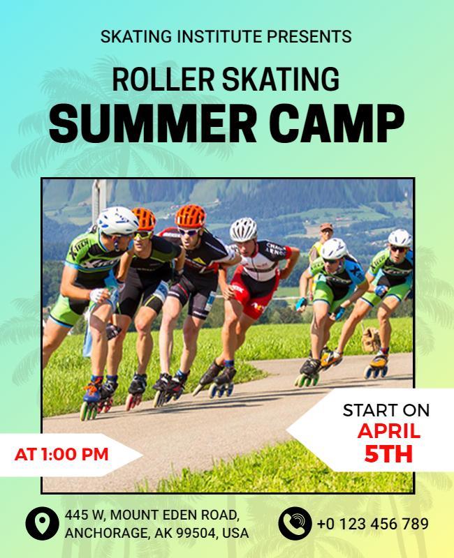 Roller Skating Summer Camp Event Flyer Template