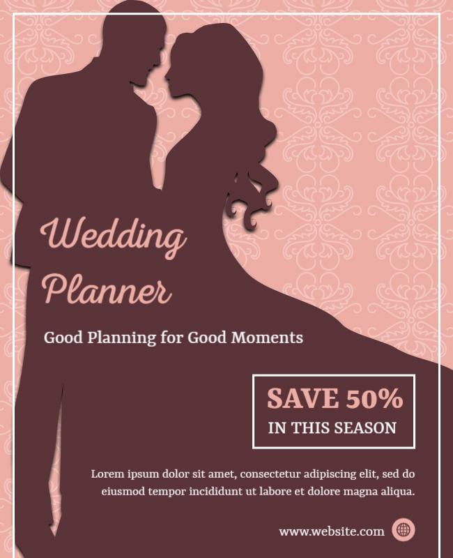 Romantic Wedding Planner Service Flyer Template