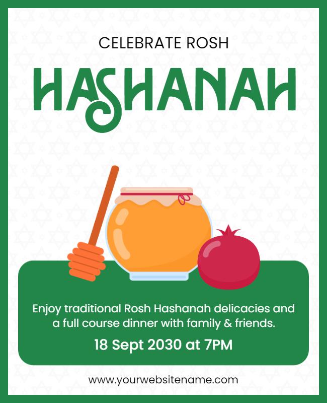 Rosh Hashanah Celebration Dinner Flyer Template